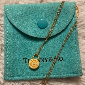 Tiffany & Co. Gold Mini Lock necklace with diamond